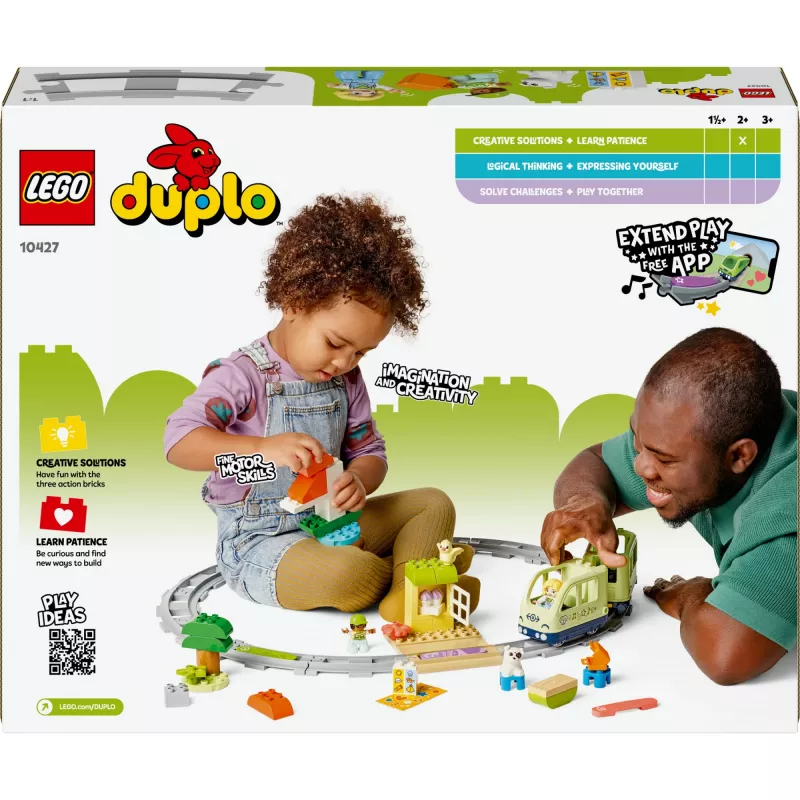 Zestaw kolejowy LEGO DUPLO Interaktywna Kolej Przygód 10427, 57 elementów, 2 figurki DUPLO, dla dzieci od 2 lat