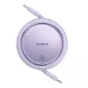 Baseus Free2Pull - 20 W USB-C do Lightning, kabel zwijany, 1 m (fioletowy)