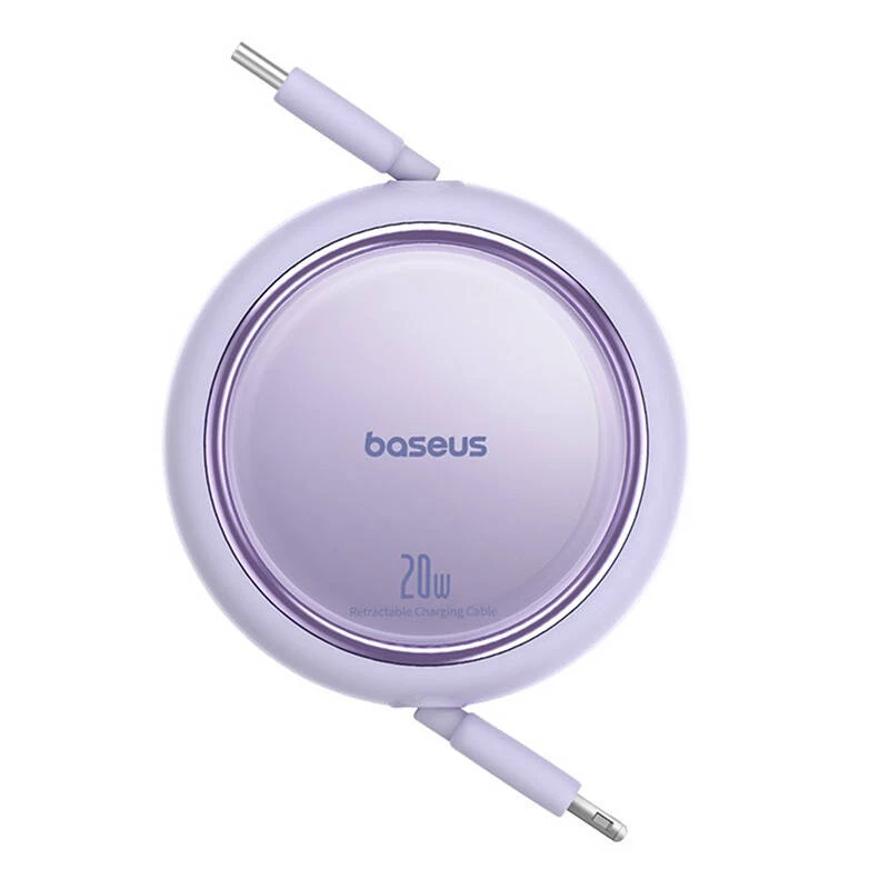 Baseus Free2Pull - 20 W USB-C do Lightning, kabel zwijany, 1 m (fioletowy)