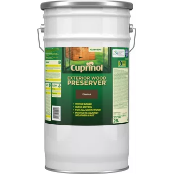 Cuprinol Exterior Wood Preserver (BP) Exterior Wood Preserver (BP) - wodorozcieńczalny - 25 l - kasztanowy - 6 m²/L - 2 h - 6 h (5095364)