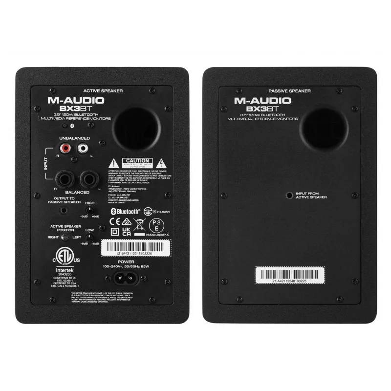 Studyjne monitory bliskiego pola M-Audio BX3 Pair BT z łączem Bluetooth, aktywne, 3-calowe głośniki niskotonowe