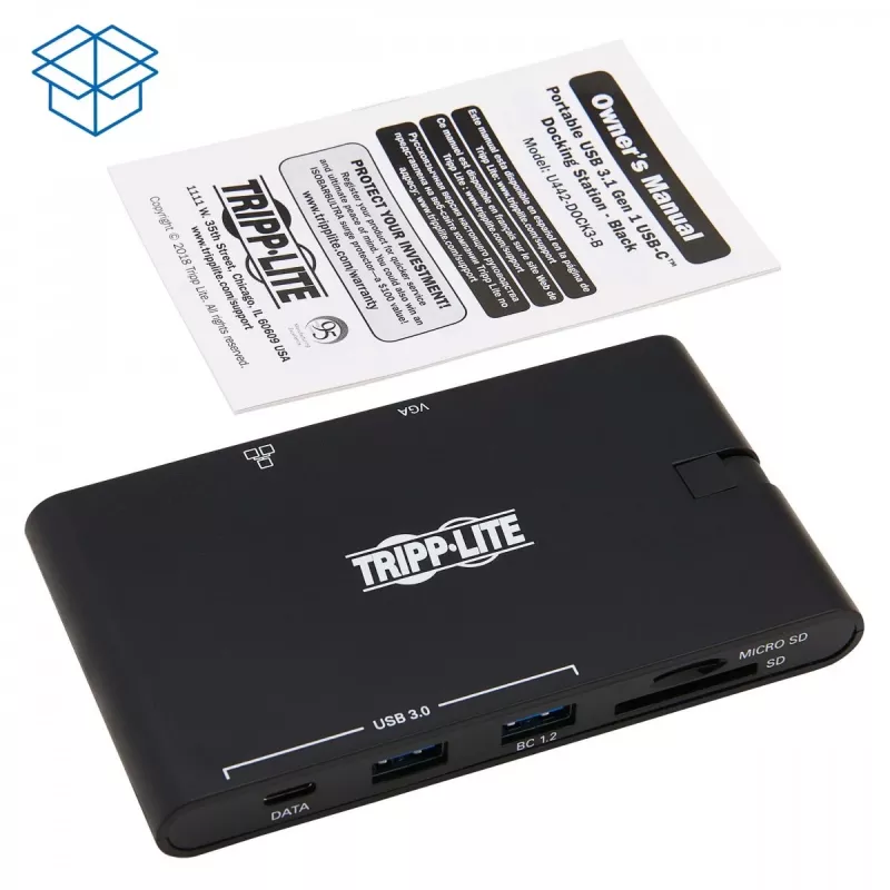 Stacja dokująca USB-C - 4K HDMI, VGA, USB 3.2 Gen 1, hub USB-A/C, Gigabit Ethernet, gniazda kart pamięci, ładowanie PD 100 W