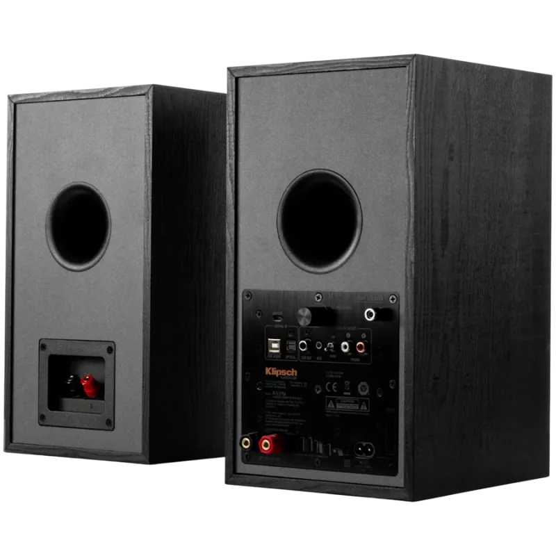 Aktywny głośnik półkowy KLIPSCH R-51PM — przewodowy i bezprzewodowy, 120 W, czarny/miedziany