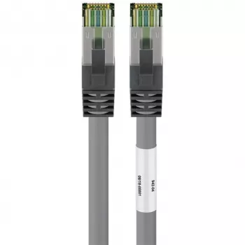 Goobay CAT 8.1 kabel krosowy, S/FTP (PiMF), szary, 3 m - LSZH bezhalogenowy, miedź AWG 24 (55138)