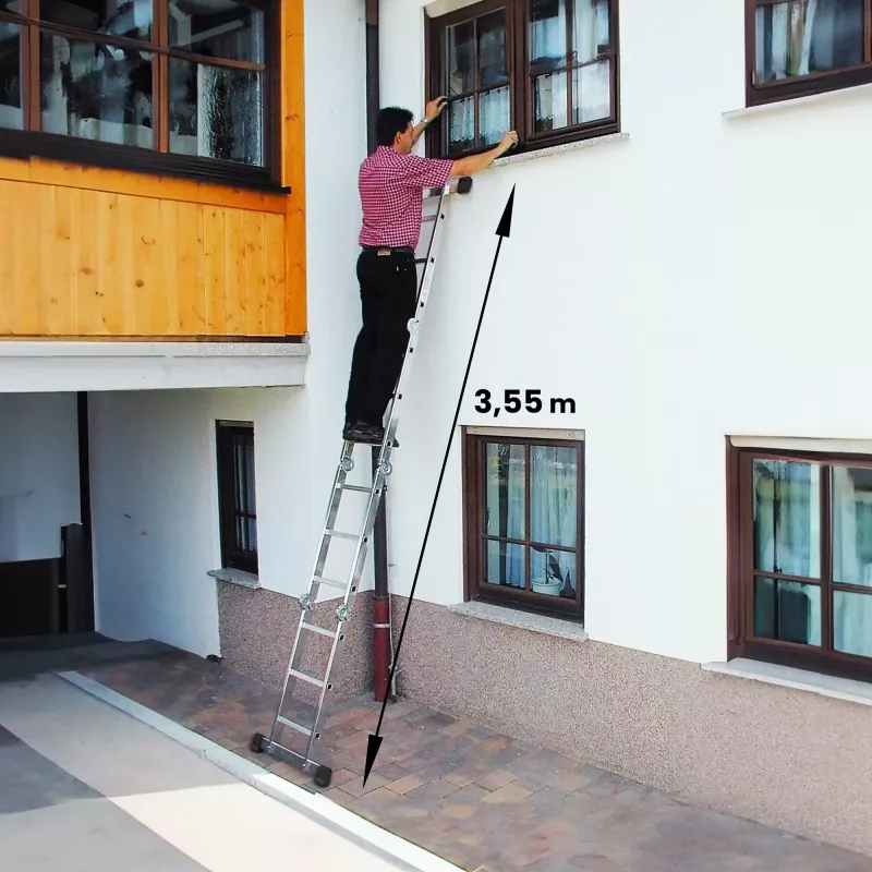 Drabina przegubowa Extralink LAD3X4MP 3X4, 3,55 m (+ PLATFORMA)