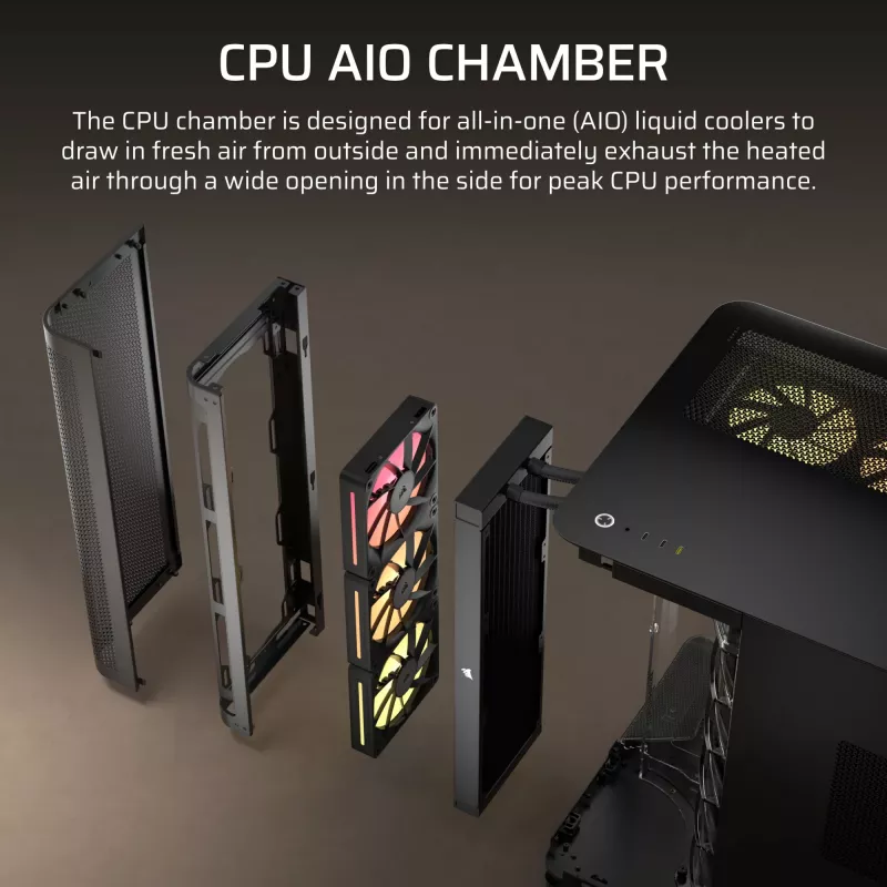Corsair AIR 5400 LX-R RGB iCUE LINK Midi Tower Czarny