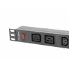 Zasilacz listwowy do montażu w szafie rack LANBERG PDU-02I1908I-0200-C20-BK — 1U, 10×C13, 16A, kabel 2 m, 19 cali