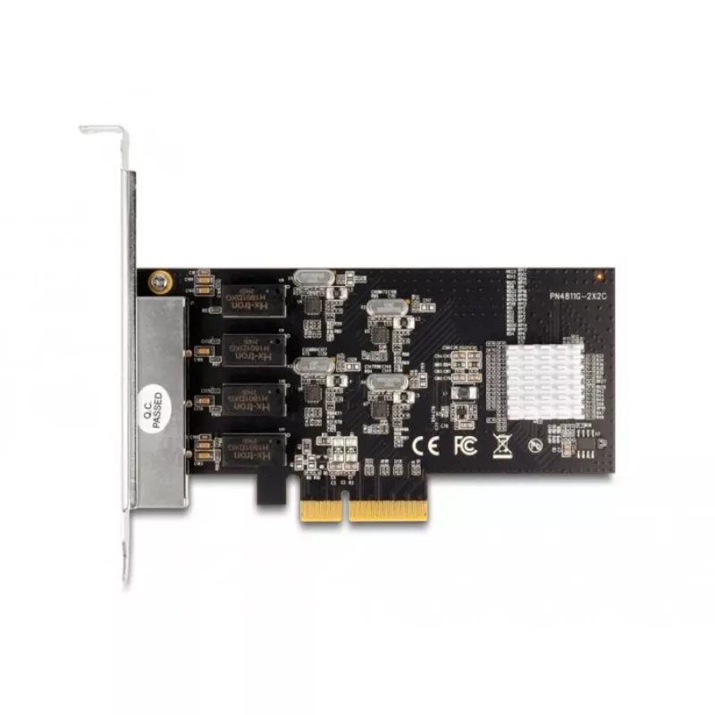 DeLOCK PCI Express x4 Karta 4 x RJ45 Gigabit LAN RTL8111 - PCIe - RJ-45 - PCIe 2.0 - Srebrny - PC - Windows 10 - Windows 11 - Windows 8.1 (88618)