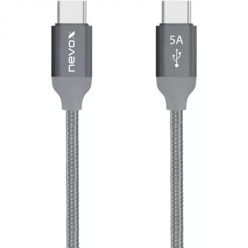 Kabel USB Nevox 1654 USB 2.0 2m USB C Szary Srebrny