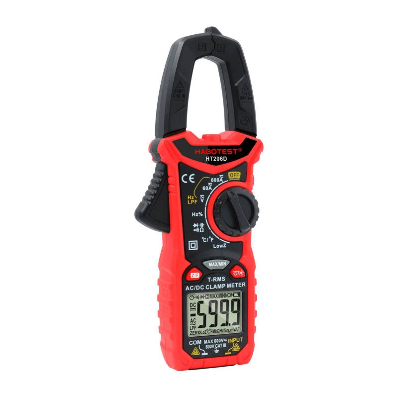 Cyfrowy miernik cęgowy Habotest HT206D — True RMS, NCV, ręczny tester prądu/napięcia