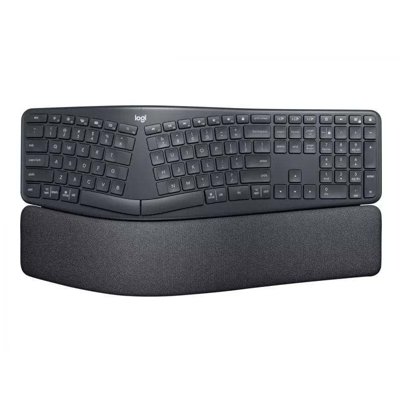 Logitech ERGO K860 - Klawiatura - Bezprzewodowa - 2,4 GHz, Bluetooth 5.0 - QWERTY - Hiszpański - Grafit