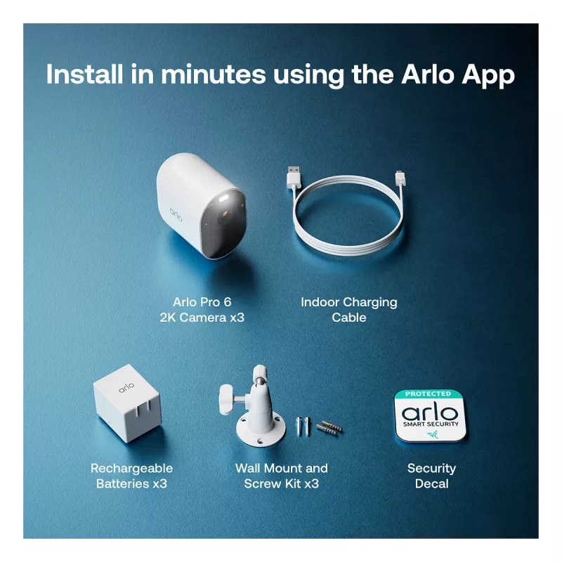 ARLO Pro 6 - Edycja 2025 - Sieciowa kamera monitorująca - na zewnątrz, wewnątrz - odporna na warunki atmosferyczne - kolor (dzień/noc)