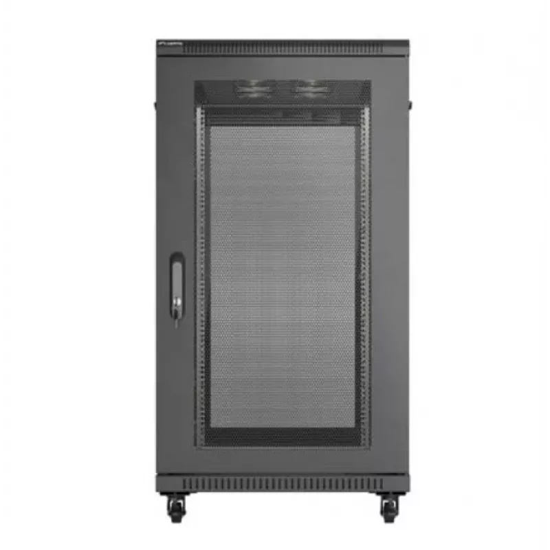 Szafa rack 19 cali LANBERG FF01-6222-23B 22U 600x1200 mm czarna z perforowanymi drzwiami