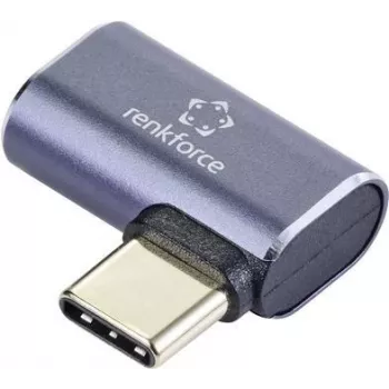 Renkforce Adapter USB4® [1x wtyk USB4® - 1x gniazdo USB-C®] 40 Gbit/s, 90° kątowy w lewo, wtyk aluminiowy (RF-5245272)