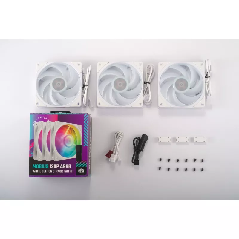 COOLER MASTER Mobius 120P ARGB 120mm biały 3-pak