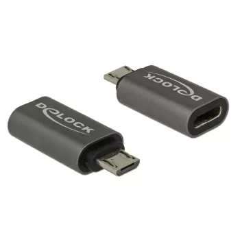 DeLOCK - Adapter USB - USB-C (gniazdo) na Micro-USB Typ B (wtyk) - USB 3,1 Gen 1 - 2,8 cm - Antracyt (65927)