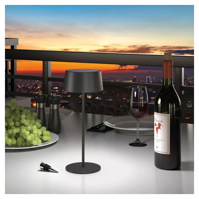 Lampa stołowa LED RealPower TableLight 300 4W czarna solarna