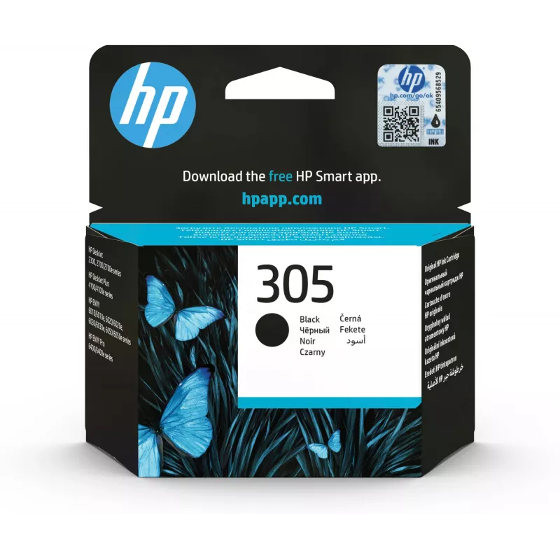 HP 305 Czarny oryginalny wkład atramentowy, czarny, 1 szt., 120 stron
