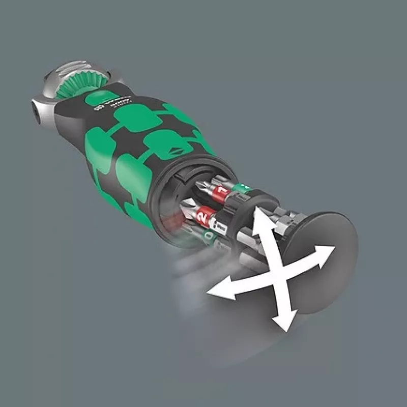 Wera Zyklop 8009 Pocket Imperial Set 1 - Knarrenschraubendreher mit Bit-Satz