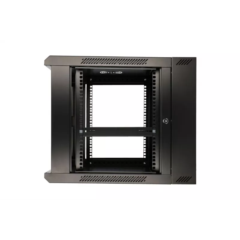 Szafa wisząca Extralink Rack 6U 600x600 AZH czarna, montaż na ścianie, typ uchylny