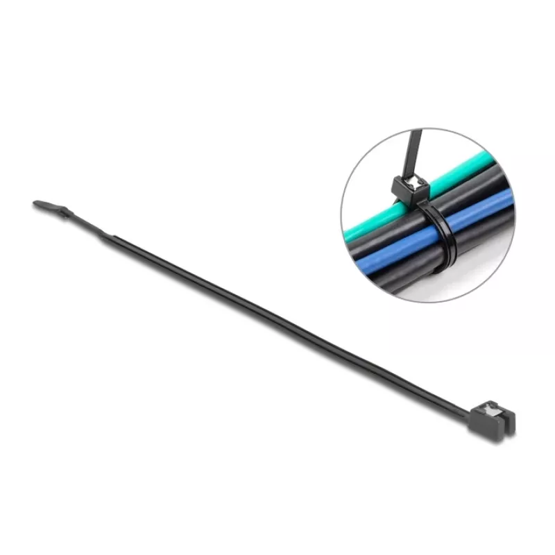 Opaska zaciskowa DeLOCK 200x4,8mm 50szt. Czarna