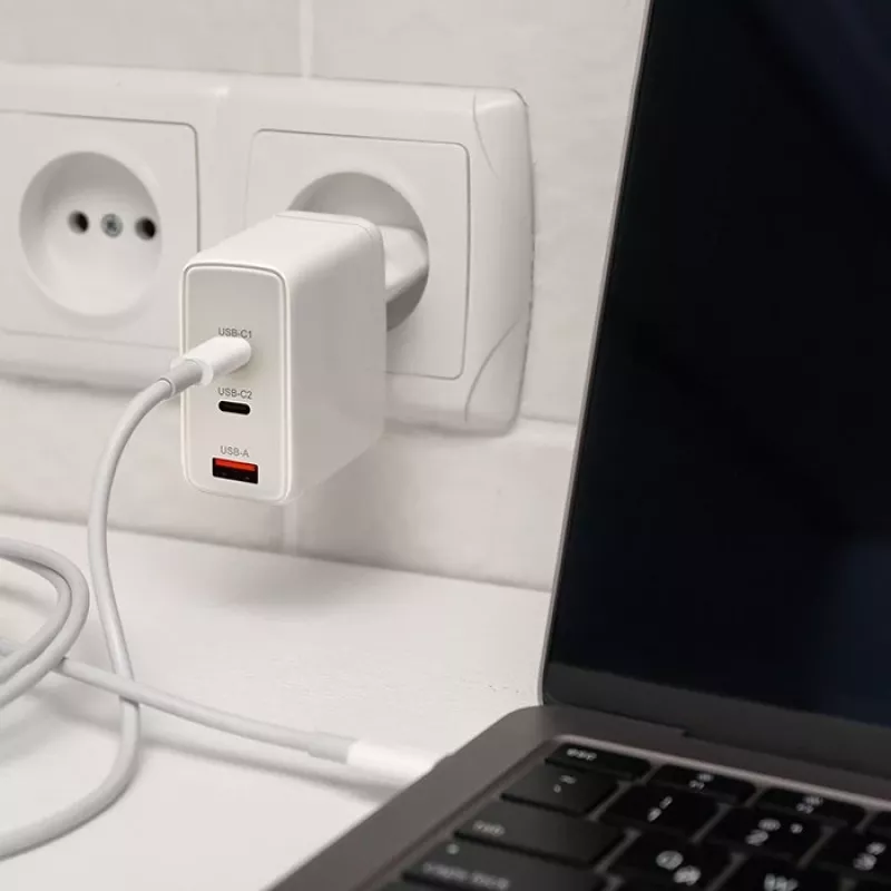 Ładowarka QOLTEC 100W GaN USB-C Dual PD 5–20V 1,5–5A, 2×USB-C
