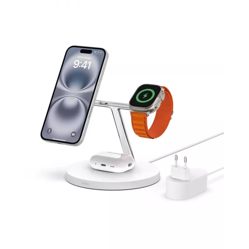 Belkin WIZ017vfWH Słuchawki Bezprzewodowe Szybkie Ładowanie Wewnętrzne AC Białe