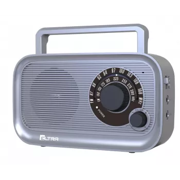 Przenośne radio Eltra HANIA szare FM/AM, kompaktowa konstrukcja, zasilane bateriami