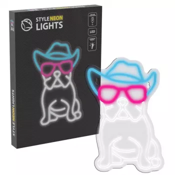 Neon Lights MANTA SNL114MT neon z buldogiem w okularach