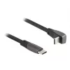DeLOCK Kabel taśmowy USB 2.0 USB Type-C męski na USB Type-C męski kątowy PD 3.0 60 W 14 cm czarny