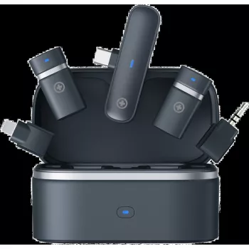 Bezprzewodowy zestaw mikrofonowy Plusonic PS-TDS9 ze złączami USB-C, Lightning i 3,5 mm