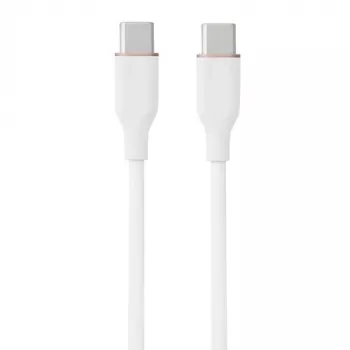Kabel silikonowy USB Type-C - Type-C, 60W (Biały, 2m)
