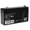 Bateria UPS zielony Cell AGM13, szczelna kwasowo-ołowiowa VRLA 6 V 1,3 Ah, 290 g, czarna