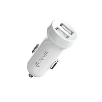 Ładowarka samochodowa Devia Smart Series Lightning 5 V 3,1 A Dual USB biała