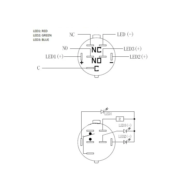 Przycisk wandaloodporny DimasTech Silverline Dot RGB PD216 25 mm
