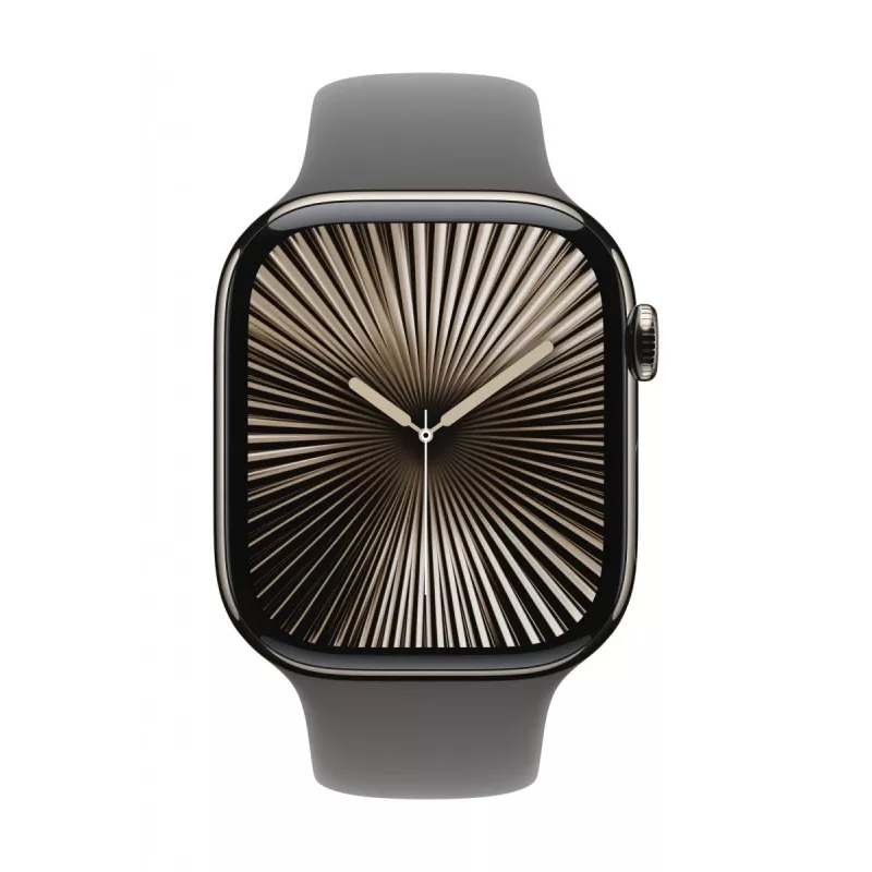 Zegarek Series 10 GPS + Cellular 46 mm Naturalna Koperta Tytanowa z Szarym Kamiennym Paskiem Sportowym - S/M