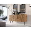 Komoda cama meble JUNGLE 152x40.5x74.5 cm — dąb wotan, czarne nogi, płyta wiórowa