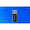 Savio AK-81 Adapter kabla wideo USB-C na USB-A Czarny