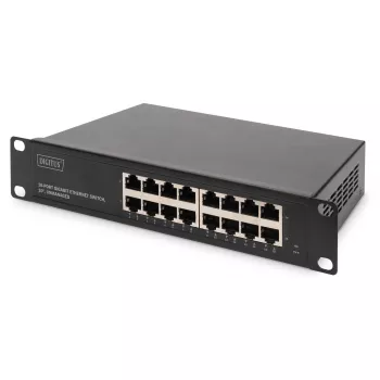 Switch sieciowy DIGITUS 10 cali Gigabit Ethernet 16-portowy Unmanaged (moduł rackowy)