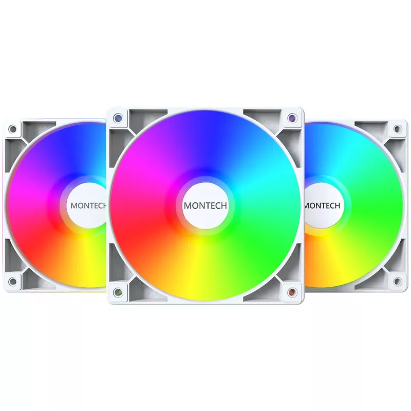 Zestaw wentylatorów obudowy Montech GF120 PWM ARGB 3-w-1 — Wentylatory PWM 120 mm z oświetleniem ARGB
