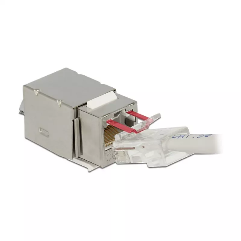Moduł keystone DELOCK 86404 — RJ-45 srebrny, 38,5×22,3×17,3 mm