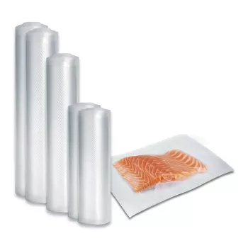 Caso | Zestaw folii 3 do próżniowania + gotowania Sous Vide | 01237 | Wymiary (szer. x dł.) 16 x 23 cm, 20 x 600 cm, 28 x 600 cm, 30 x 600 cm