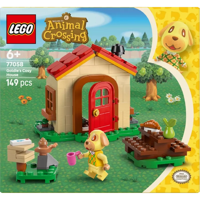 Klocki konstrukcyjne LEGO Animal Crossing Przytulny Domek 77058, 149 elementów, 1 minifigurka, rozmiar 120×90×70 mm