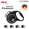 Automatyczna smycz Flexi Czarny Design M, taśma, 5 m, dla psów średnich ras (10–25 kg), maks. obciążenie 20 kg