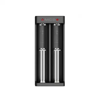 XTAR dwuslotowa ładowarka Li-ion do ogniw 18650, wejście USB-C, 2 sloty, czarna, wskaźniki LED