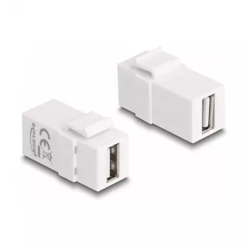 DeLOCK Moduł Keystone USB 2.0 A żeński na USB 2.0 A żeński biały