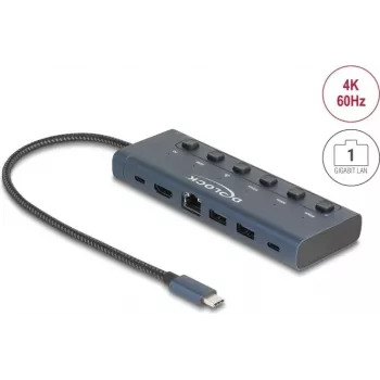 DeLOCK 92000 Hub USB Type-C 5000 Mbit/s HDMI RJ-45 USB 3.2