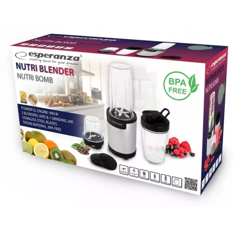 Blender stołowy Esperanza EKM030 Czarny Stal nierdzewna