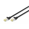 Digitus Professional - Kabel krosowy - RJ-45 (M) do RJ-45 (M) - 25 cm - SFTP - CAT 6a - bezhalogenowy, formowany - czarny (DK-1644-A-0025/BL)