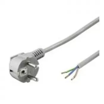 Wentronic Goobay Uziemiony kabel zasilający kątowy do własnego montażu, 1,5 m, szary - Typ F (Typ F, CEE 7/7) > luźne końcówki kabla (93975)